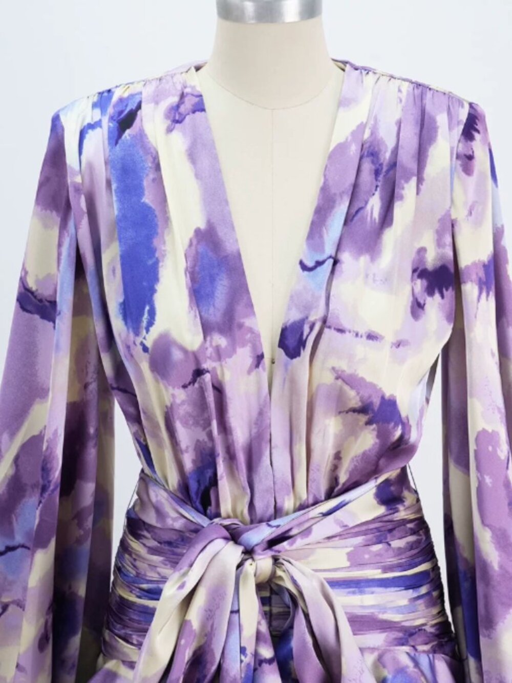 Bronx and Banco Wisteria Bedouin Coastal Mini Dress Purple Multi - Picture 5 of 9